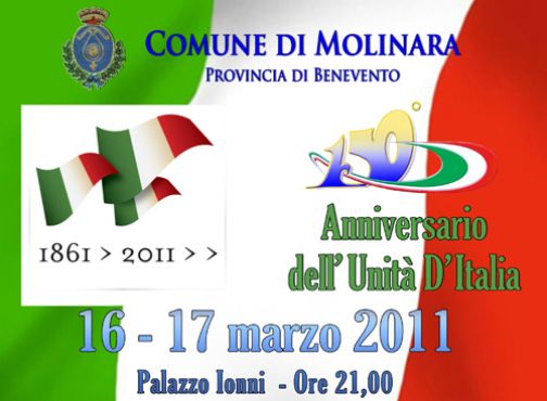 Molinara, notte tricolore per il 150°anniversario dell’Unità d’Italia