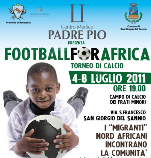 Football for Africa, dal 4 all’8 luglio a San Giorgio del Sannio