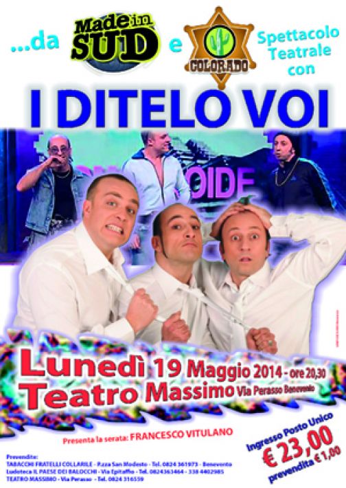 Benevento, il 19 maggio al teatro Massimo va in scena il nuovo spettacolo dei ‘I Ditelo Voi’.